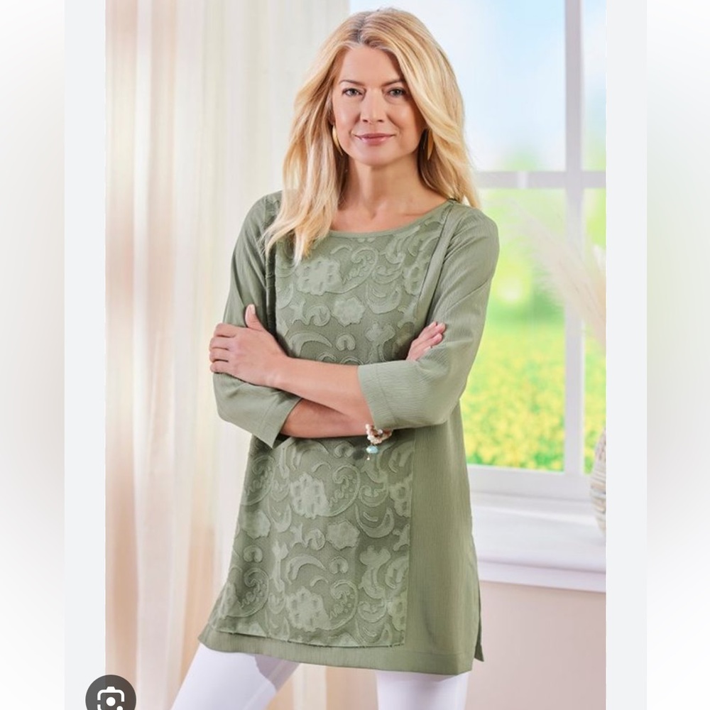 Soft Surroundings Sabine Tunic in Soft Olive Size Medium